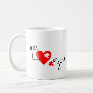 Mug Casse-tête de cœur "Tu me complètes" – Cadeau pour