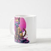 Mug Cassette Vaporwave Robot Chat Rustique Post Apoca (Devant gauche)