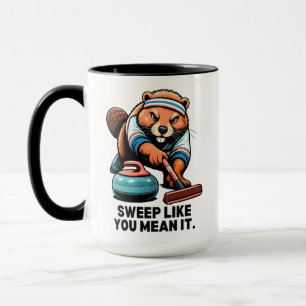 Mug Castor déterminé Curling Humour