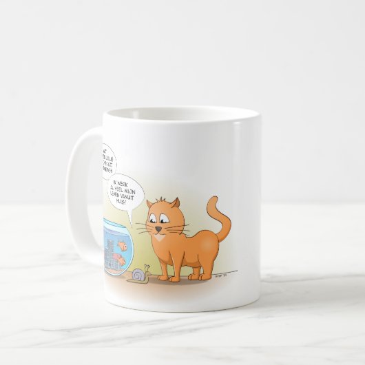 Mug Cat and fish; travaux de maison (Devant gauche)