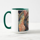 Mug Cat Astronaut art de dessins animés détaillés (Gauche)