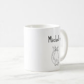 Mug Cat Cartoon Winking Kitty Cute Blanc Noir (Devant droit)