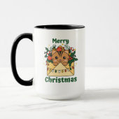 Mug Cat Christmas Letter Winter Animals (Gauche)