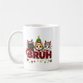 Mug Cat Christmas Light Reindeer Santa Bruh Funny  (Gauche)