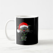 Mug Cat Christmas Lights Bored Cat Santa Hat Funny Cat (Gauche)