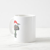 Mug Cat Christmas Lights Bored Cat Santa Hat Funny Cat (Devant gauche)