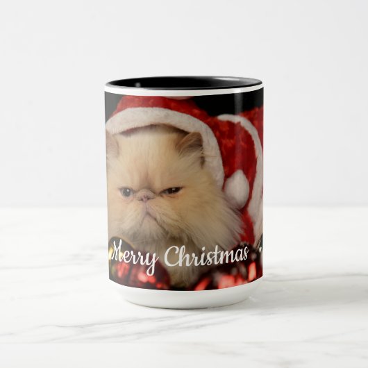Mug Cat Christmas Photo personnalisée (Centre)