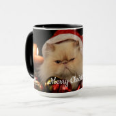 Mug Cat Christmas Photo personnalisée (Devant gauche)