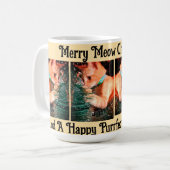 Mug Cat Christmas Photo text customize (Devant gauche)