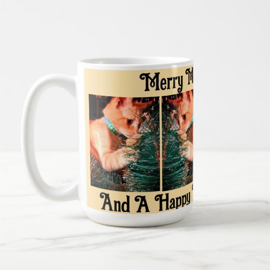 Mug Cat Christmas Photo text customize (Gauche)