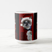 Mug Cat Christmas Santa Maureen Girard Blue Eyes (Centre)