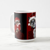Mug Cat Christmas Santa Maureen Girard Blue Eyes (Devant gauche)