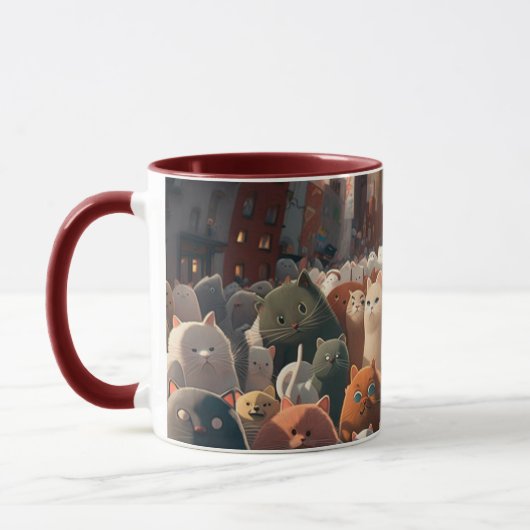 Mug Cat City Cartoon Crowd (Gauche)