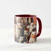 Mug Cat City Cartoon Crowd (Devant droit)
