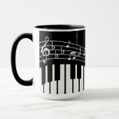 Mug Cat classique Jazz Piano Clavier Lecteur Café (Gauche)