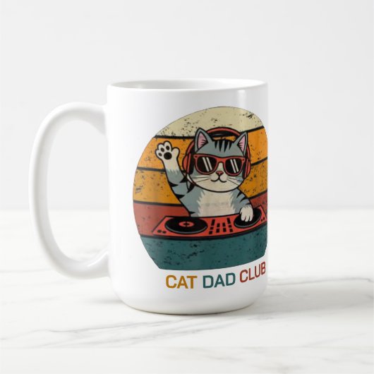 Mug CAT DAD CLUB / Funny Retro misician (Gauche)