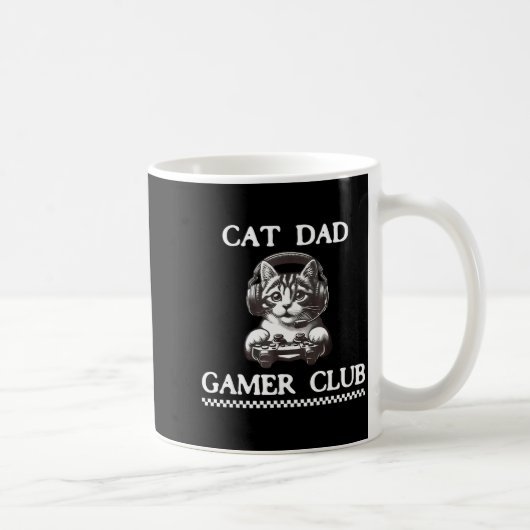 Mug Cat Dad Gamer Club Funny Cat Lover Gaming Game Fat (Droite)