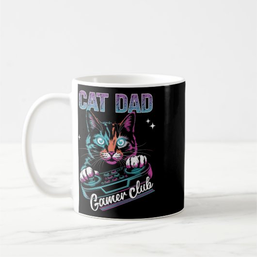 Mug Cat Dad Gamer Club Video Games Gaming Cat Player F (Gauche)