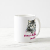 Mug Cat d'aquarelle personnalisée Purrr-fect (Devant droit)