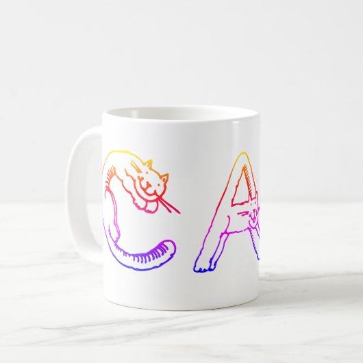 Mug - CAT de couleur arc-en-ciel (Devant gauche)