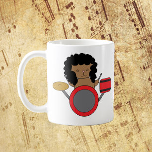 Mug Cat Drummer 80s Hair Band