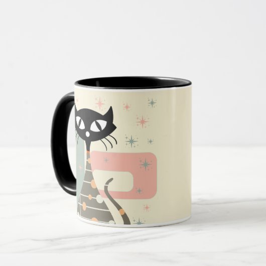 Mug Cat du milieu du siècle moderne (Devant gauche)