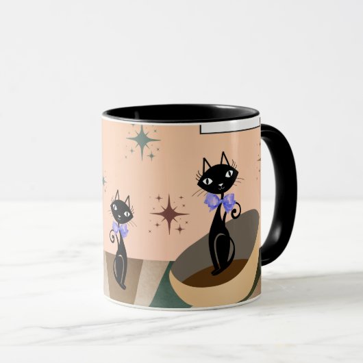 Mug Cat du milieu du siècle moderne (Devant droit)