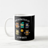 Mug Cat Easily Distracted By Cat & Side Quests Rpg (Gauche)