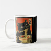 Mug Cat Eating Ramen Funny Japanese Kawaii Cat Anime L (Gauche)