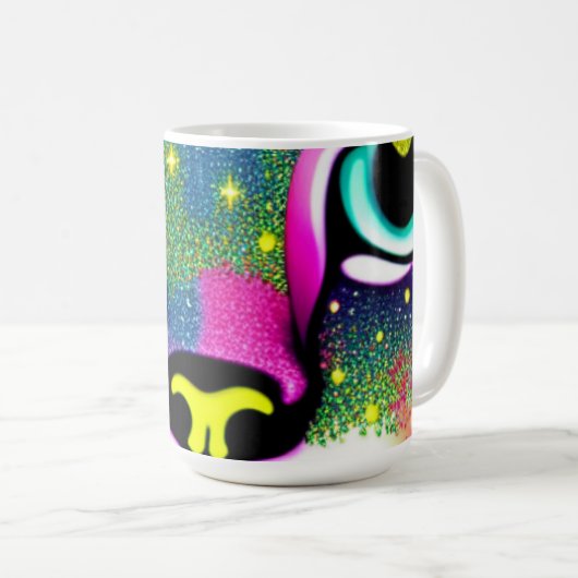 Mug Cat Face Close Pop Art (Devant droit)