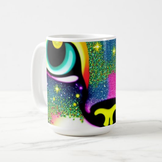 Mug Cat Face Close Pop Art (Devant gauche)