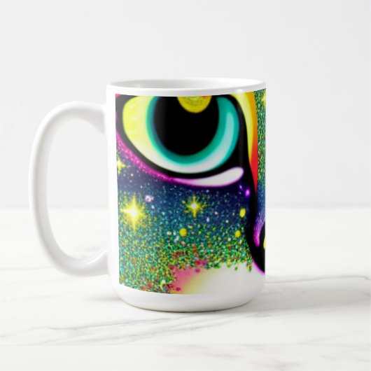 Mug Cat Face Close Pop Art (Gauche)
