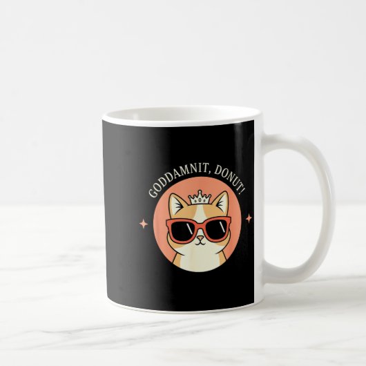 Mug Cat - Godit, Donut! Sy Retro Cat Lover Design  (Droite)