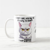 Mug Cat Grumpy Boire Citation De Café (Gauche)