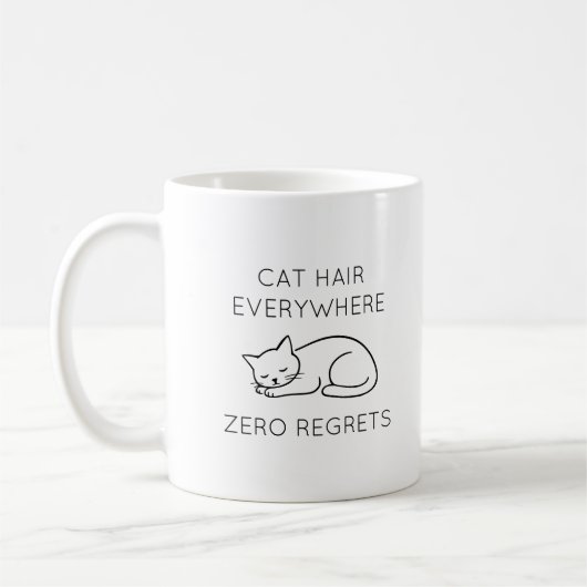 Mug Cat hair everywhere zero regrets (Gauche)