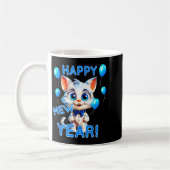 Mug Cat Happy New Year Mew Year Funny New Years Party  (Gauche)