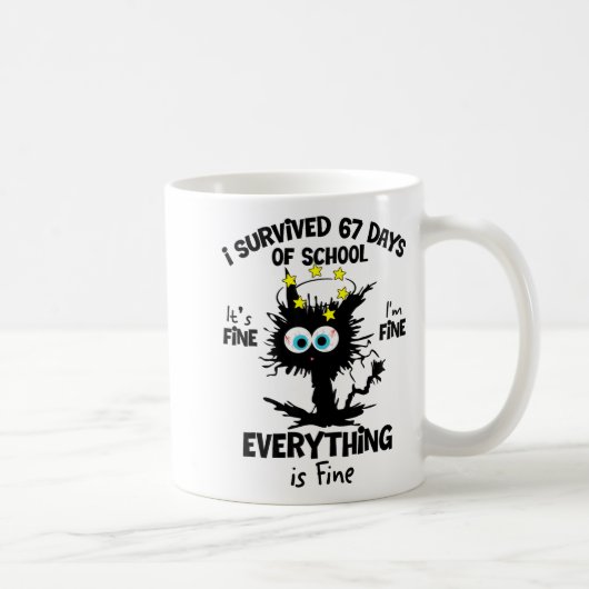Mug Cat I Survived 67 Days Of School Teachers Students (Droite)