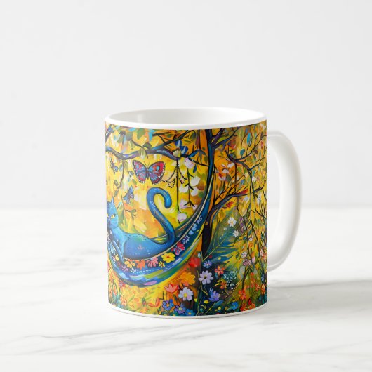 Mug Cat in Hammock Under Tree (Devant droit)