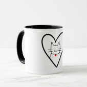 Mug Cat in Heart Doodle  (Devant gauche)