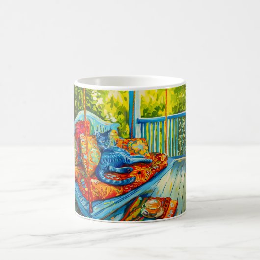 Mug Cat is Grooming on Swing (Centre)