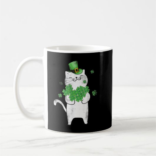 Mug Cat Leprechaun Amoureux des chats Shamrock St Patr (Gauche)