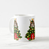 Mug Cat Maine Coon Cat Xmas Tree Lights Cat Lover Ugly (Devant gauche)