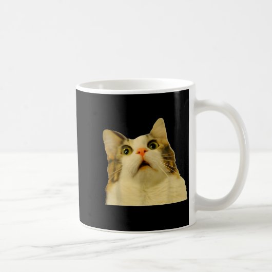 Mug Cat Meme Shock Cat Face Funny Meme Cat Silly Gift  (Droite)