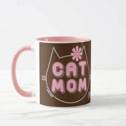 Mug CAT MOM avec Fleur rose (Gauche)