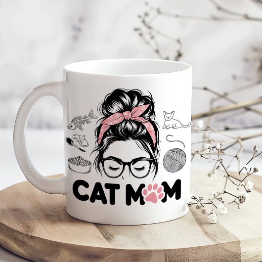 Mug "Cat Mom" Funny Cute Cat Lover Women