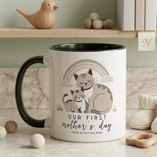 Mug Cat Mom Kitten First Mother’s Day Soft Pastel Art