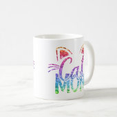 Mug Cat Mom Rainbow Parties scintillant (Devant droit)