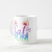 Mug Cat Mom Rainbow Parties scintillant (Devant gauche)