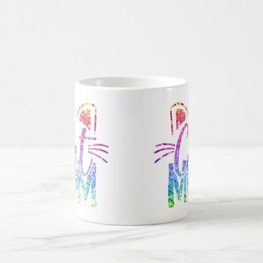 Mug Cat Mom Rainbow Parties scintillant (Centre)