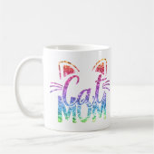 Mug Cat Mom Rainbow Parties scintillant (Gauche)